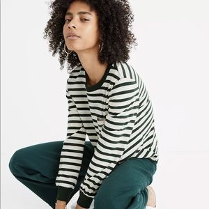 Madewell Tee in Black White Eaves Stripe Small